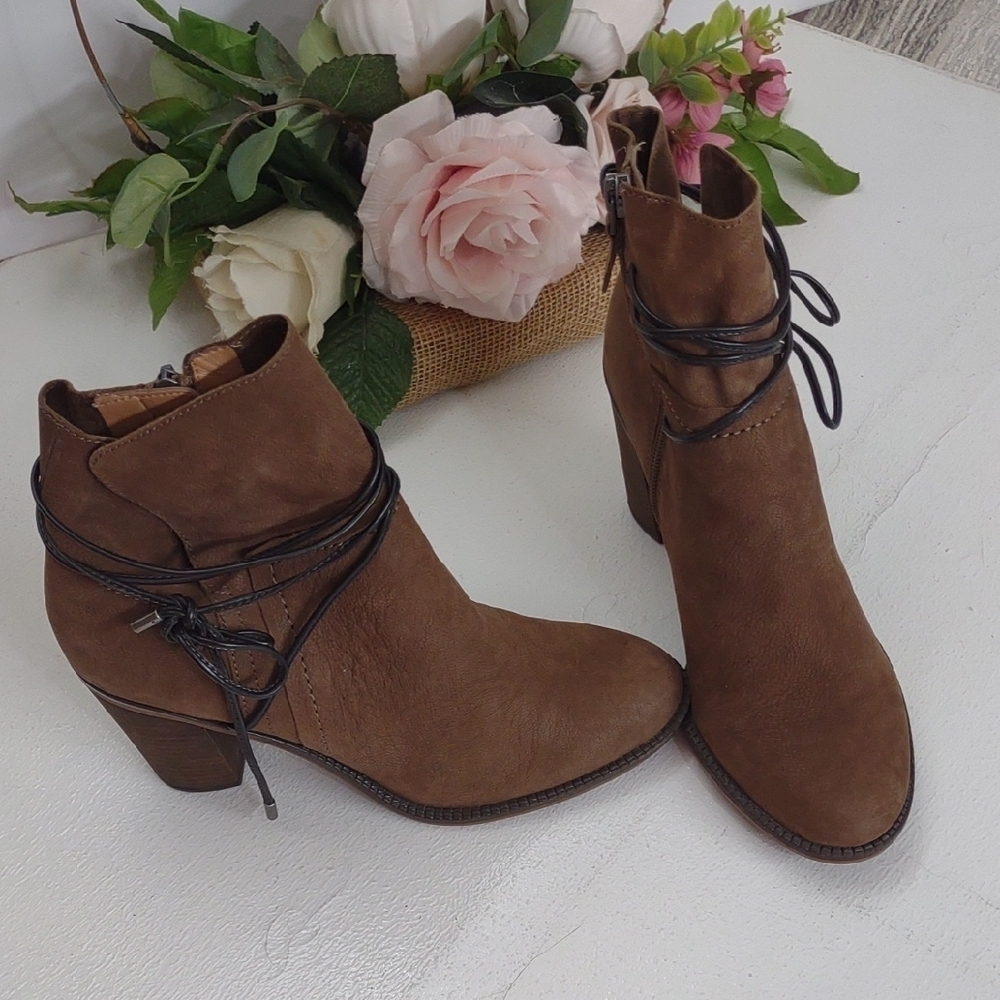 Franco Sarto Brown Lace Up Boots
